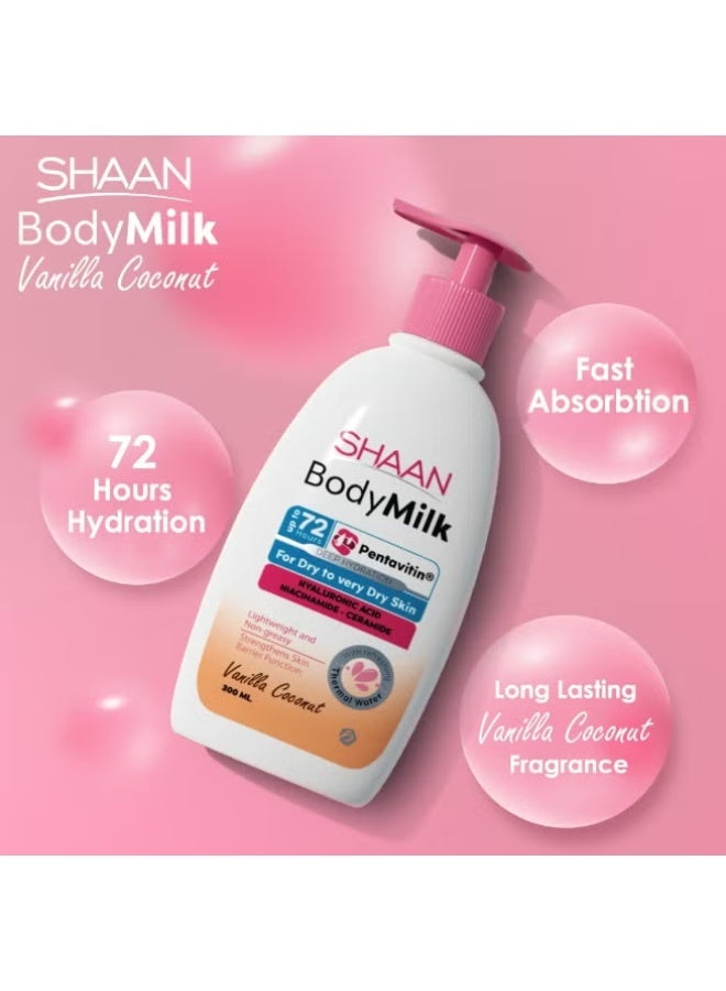 Shaan Body Milk Vanilla Coconut 300 ml - Image 3